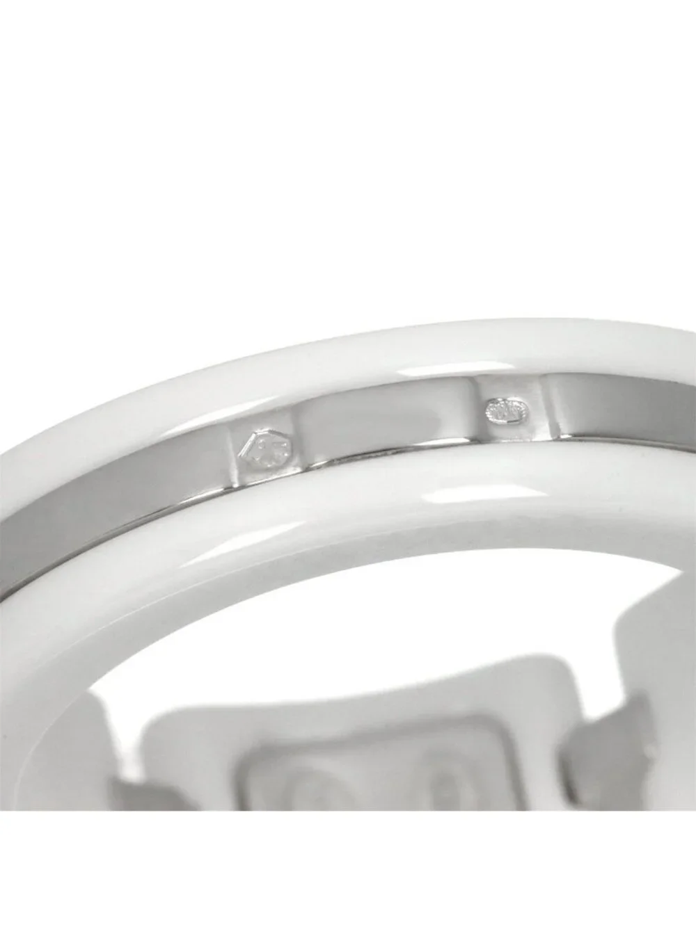Chanel 53 Ring Diamond 18k WG White Ceramic 750 Ultra